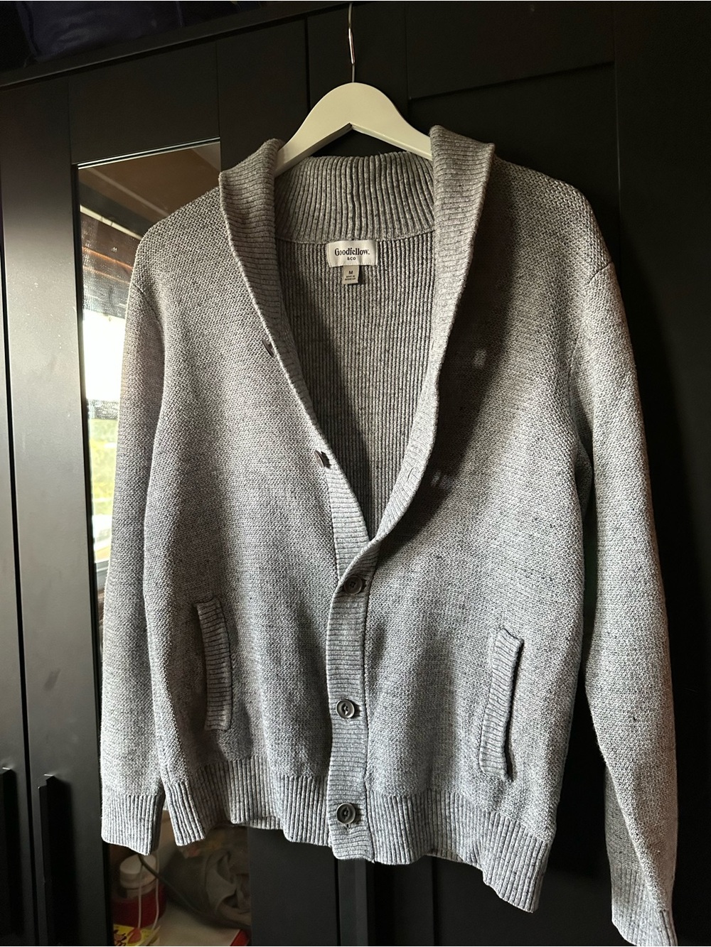 Goodfellow & Co Gray Shawl Collar Button Cardigan Sweater Men’s M